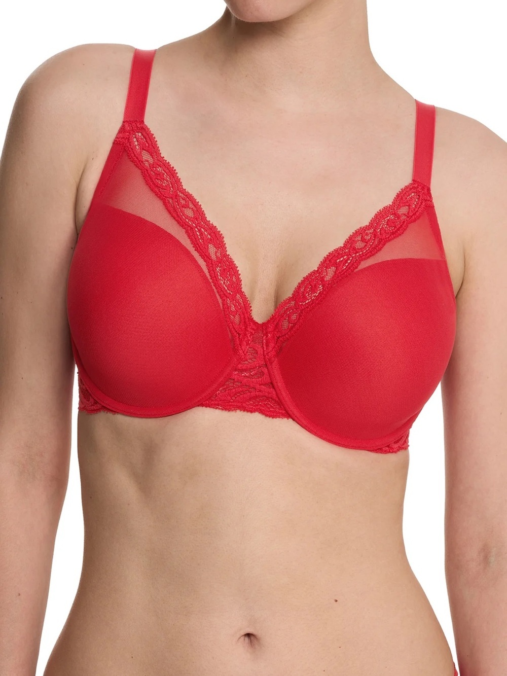 Natori Feathers Full Figure Contour Underwire Bra - Red - 32DD